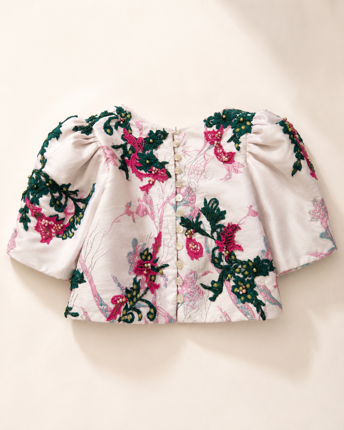 Eloisa Brocade and Lace Pale Pink Filipiniana